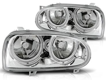 Design Angel Eyes Scheinwerfer für VW Golf 3 91-97 chrom